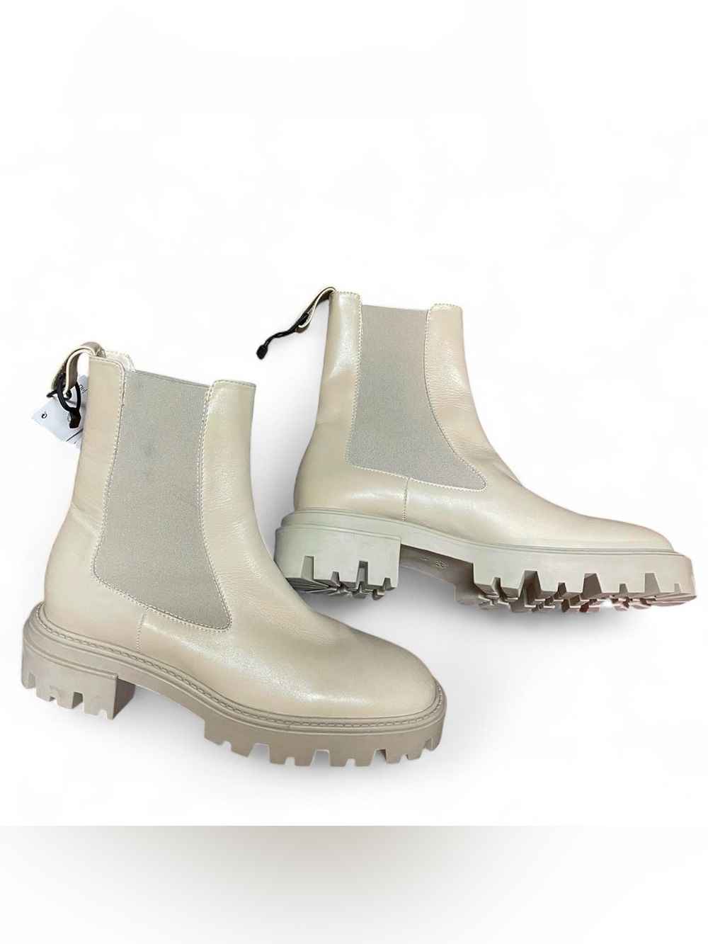 Beige Cream Chelsea Boots